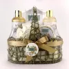 OEM/ODM factory hot spa bath gift sets shower gel body lotion 5pcs in weave basket organic natural formula mild moisturizing