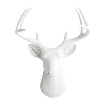 large white resin deer head