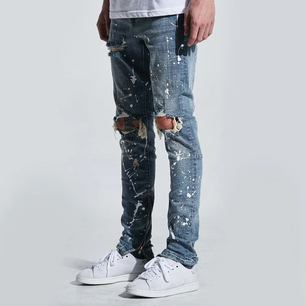 New Design Sea Blue Jeans Custom 