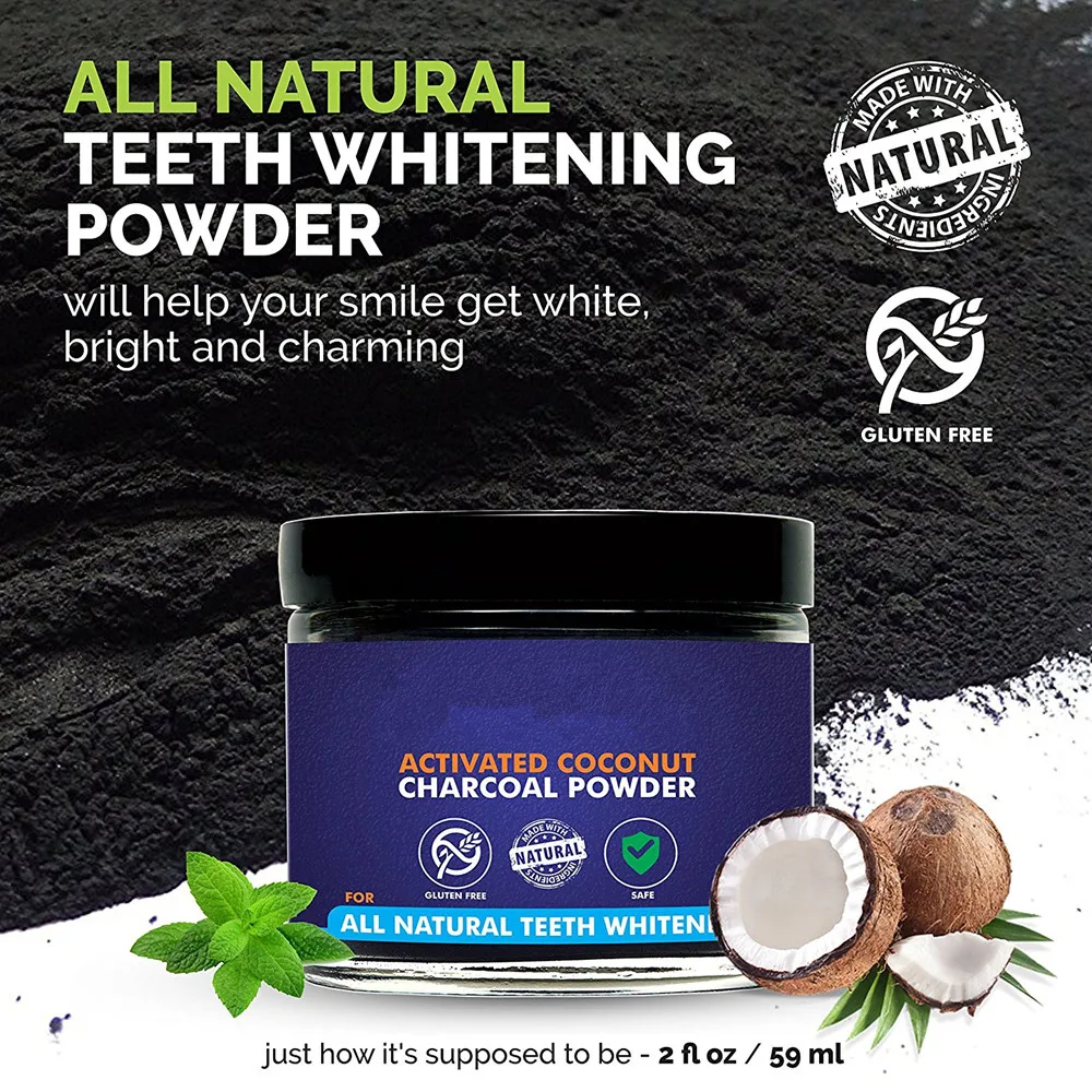 All Natural Teeth Whitening Activated Charcoal Coconut ...