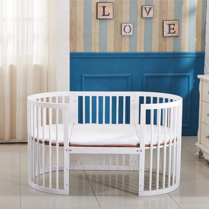 Wholesale Adjustable Europe Baby Cot Bed Wooden Round Swing Crib Buy