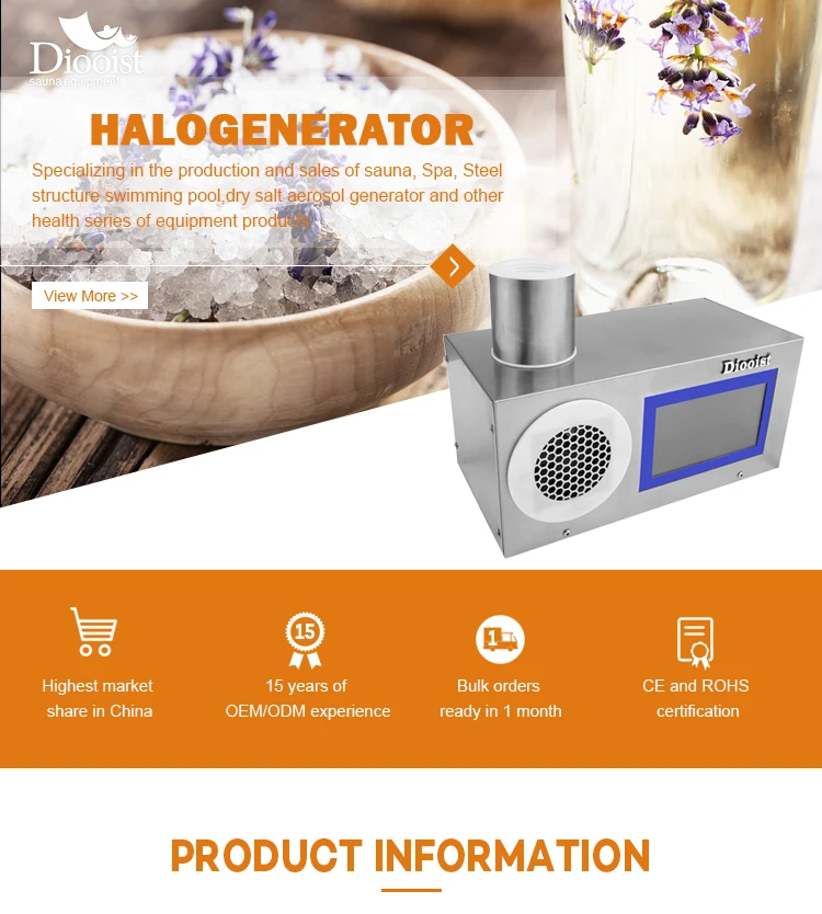 Halogenerators infrared sauna salt halo therapy machine for skin care