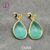 multiple gemstone color korea jewelry 925 sterling silver cat eye stud earring