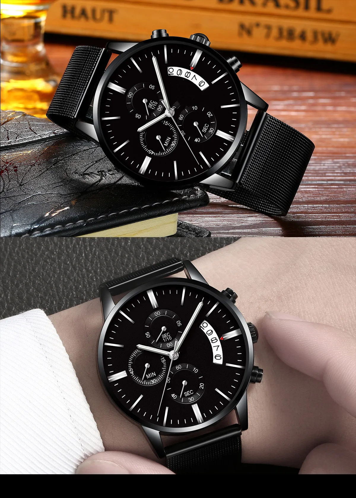 Top 10 Stainless Steel Back 3 Atm Mesh Band Luxury Brand Wrist Watch