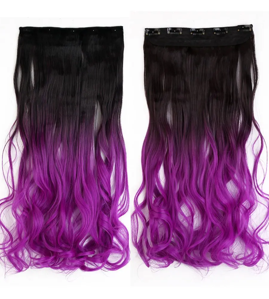 Buy Hot Womens Long Dark Purple Hairpiece Wavy Curly Claw Hair