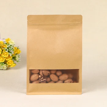 Whole Custom New Design Flat Bottom Eight Side Sealed Ziplock Pouch Kraft Paper Bag For Food Whole Custom New Design Flat Bottom Eight Side Sealed Ziplock Pouch Kraft Paper Bag For Food