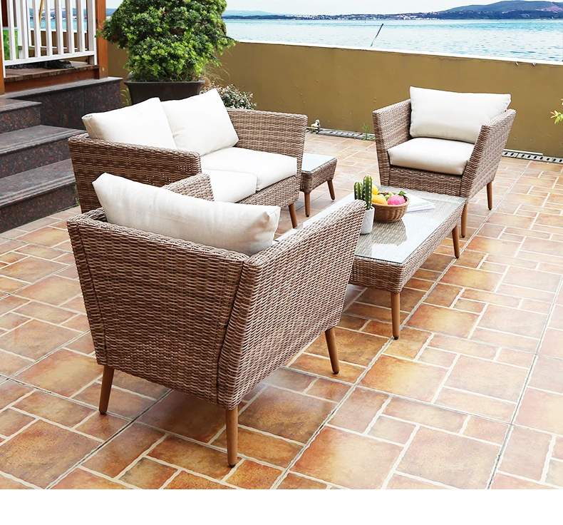 Outdoor Sofa Balcony Outdoor Seat Rattan Chair Coffee Table Sofa