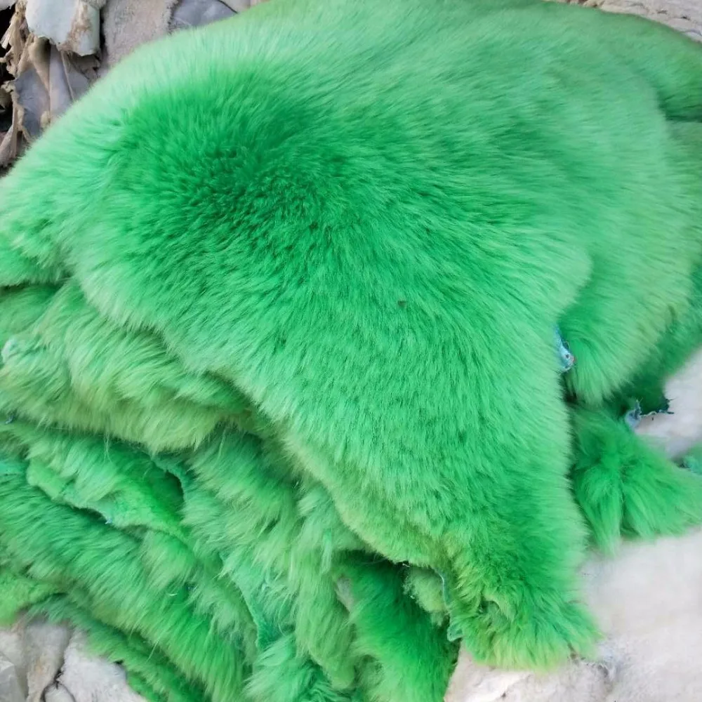 Green Color 100% Natural Shorn Lambskin Wool Sheepskin Rug For Babies ...