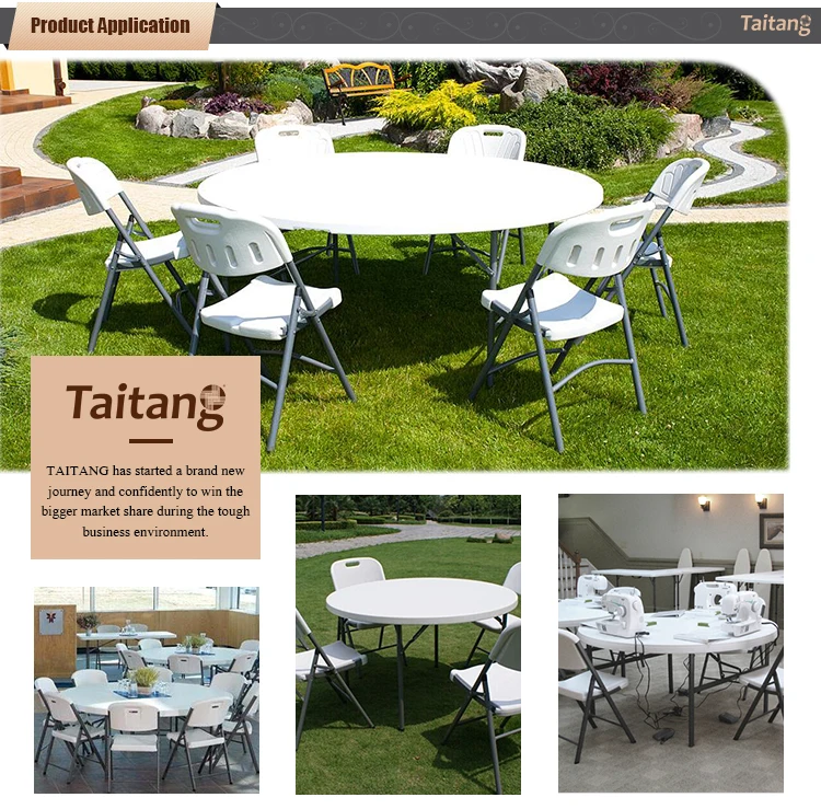 White Wedding Round Banquet Korean Folding Table Buy Korean Folding