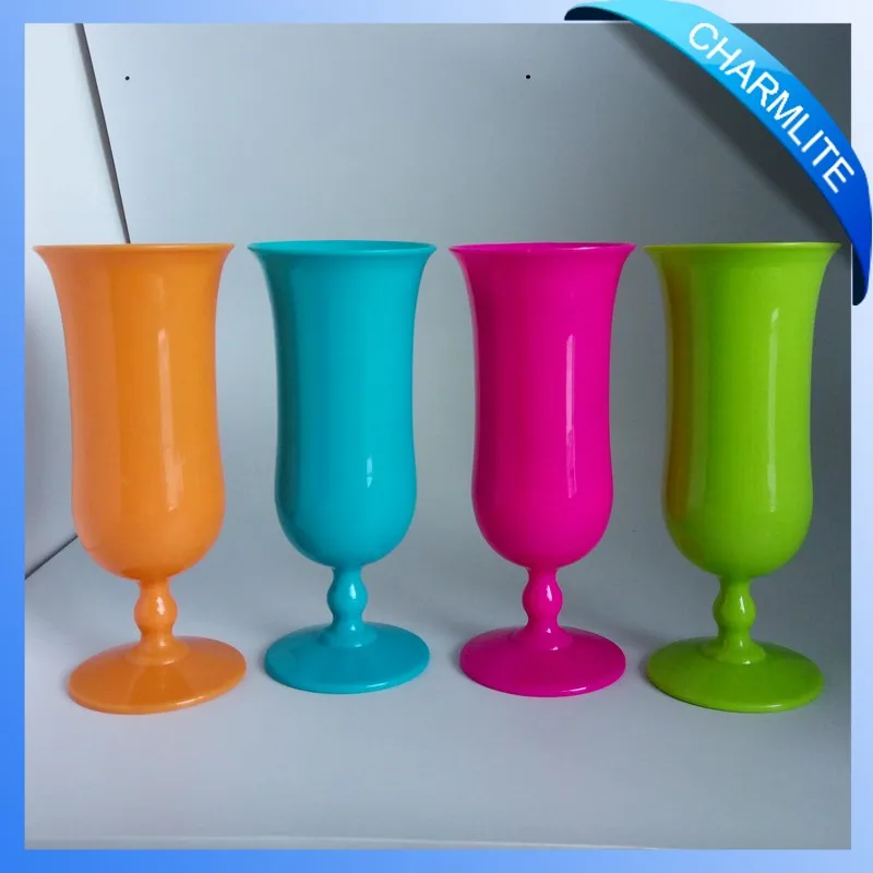 2016 Latest Colorful Hurricane Cups With Stemmed,Plastic Neon Hurricane