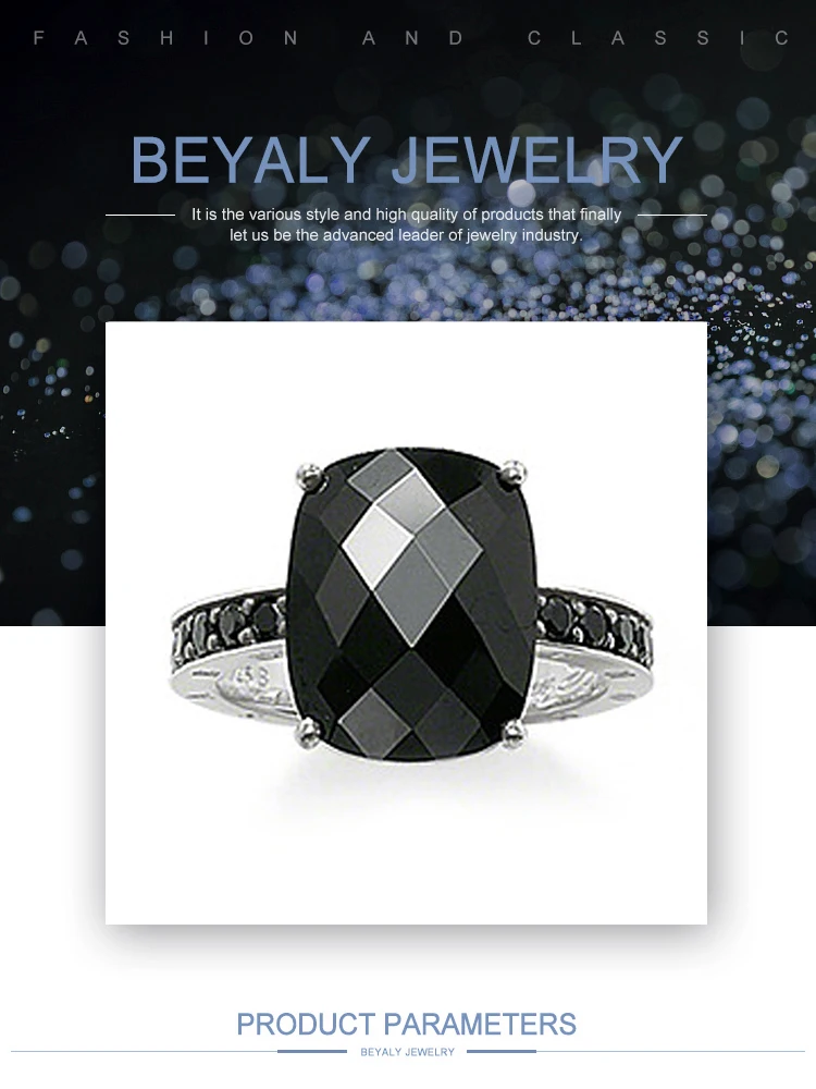 Boutique black stone silver beauty accessories for men rings