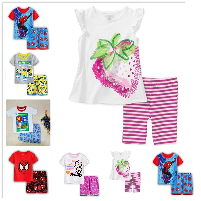 New Hot Sale Summer Kids Boys love T Shirt Shorts Set Children Short Sleeve Shirt Clothing
