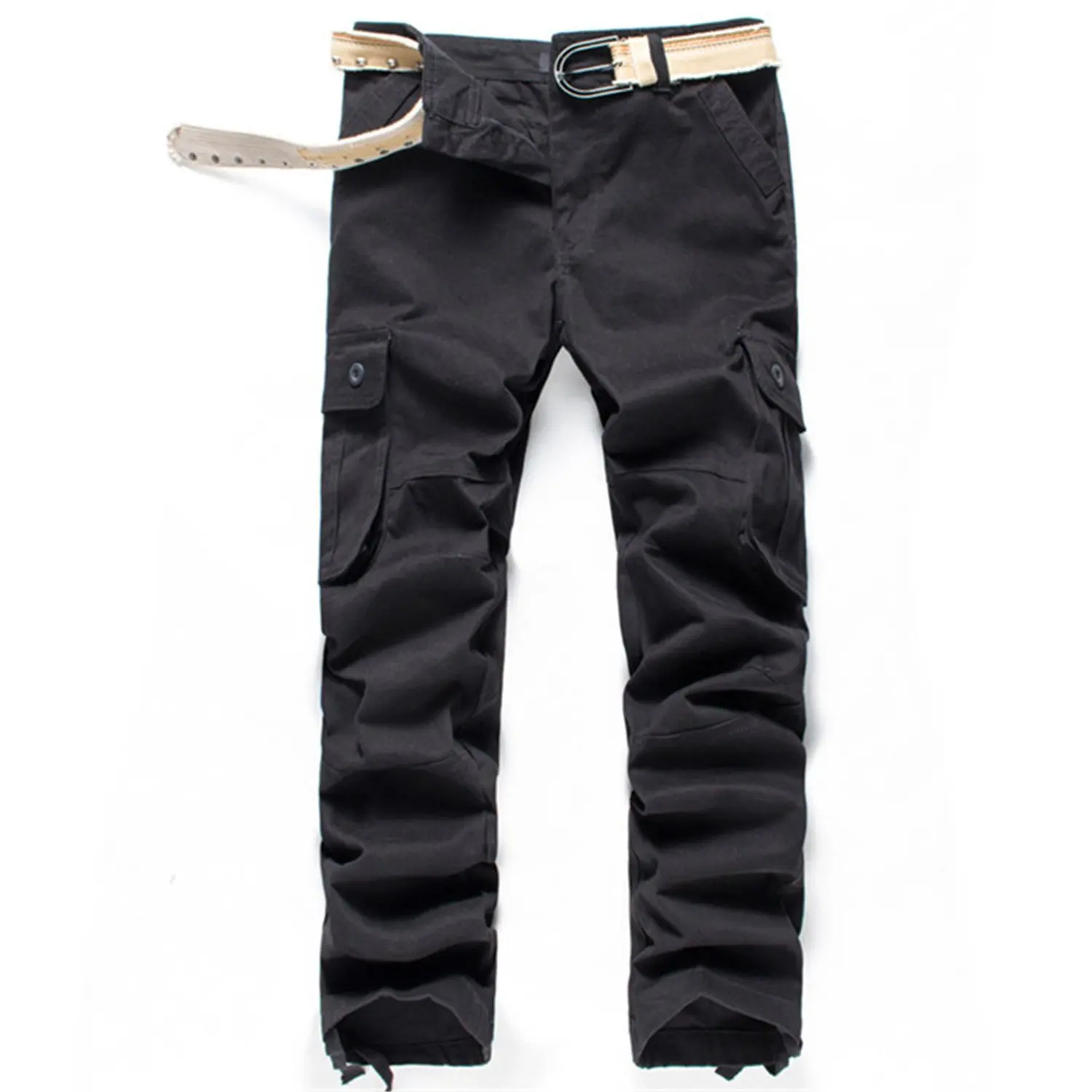 Ivan Johns Pants Summer Style Top Fashion Clothing Solid Mens Cargo Pants Cotton Plus Size Men Trousers Joggers