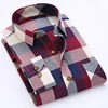 wholesale polyester cotton mens casual dresses chambray shirt plaid lined flannel shirt