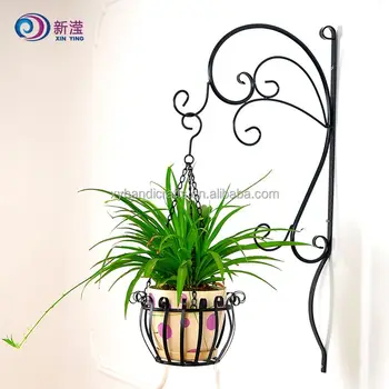 Metal Hanging Planter Basket Round Wire Plant Holder With Chain Porch Decor Flower Pots Wall Pot