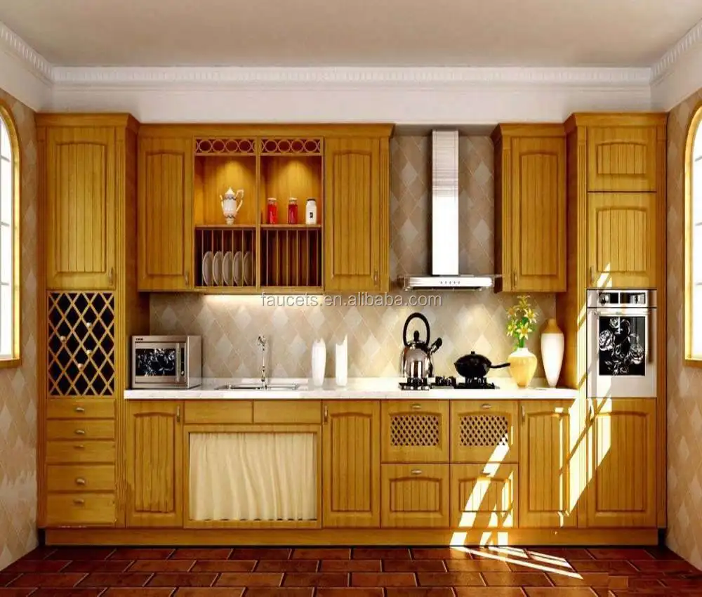 Waterdichte massief houten modulaire keuken kast keuken kasten ...