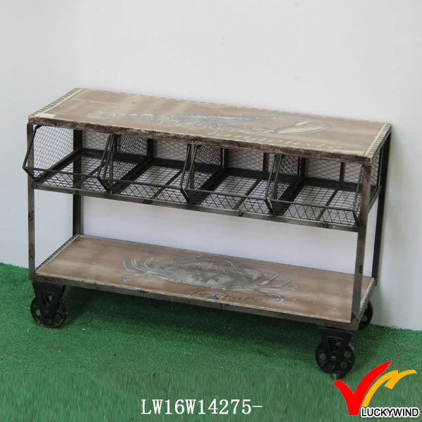Wire Storage Vintage Wooden Panel Top Coffee Table Tea Wheels Tables With Product On Wire Storage Vintage Wooden Panel Top Coffee Table Tea Wheels Tables With Product On