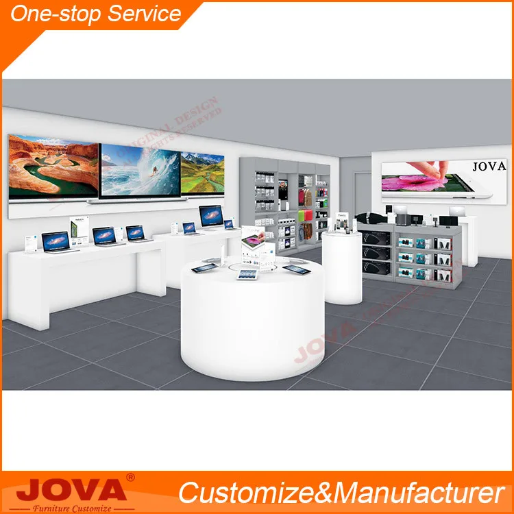 Custom Computer Retail Table Computer Shop Showcase Decoration And