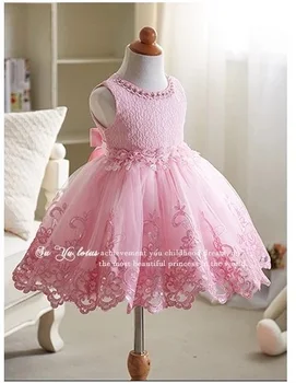 2017 Baby Boutique Clothing Girls Puffy Pink Princess Wedding Dress 