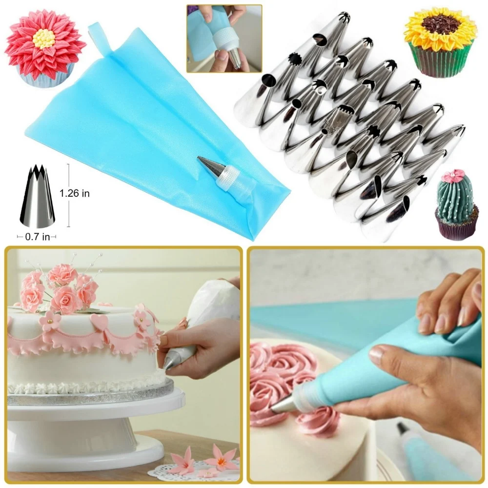 73pcs Cake Decorating Supplies Cake Turntable Kit Decorating Tools 73