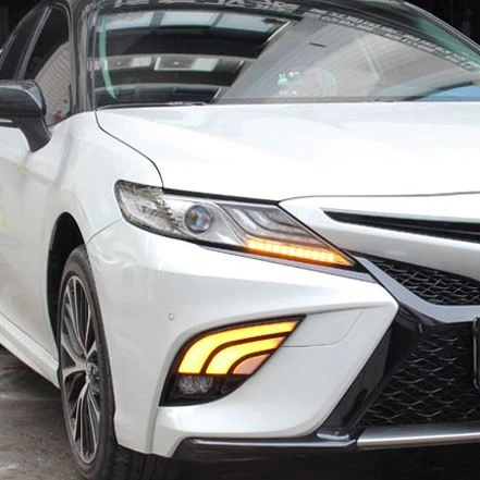 For Toyota Camry SE 2018 2019 Yellow Turn Signal LED Daytime Running Light Bumper Fog Lamp DRL With Yellow Turn Signal Lamp