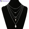 New Gold Chain Design Girls Fashion Jewelry Multilayer Chain With Five Different Lovely Pendant Layered Necklace