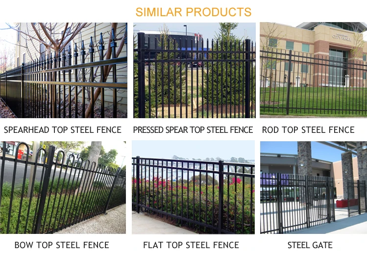 curve spear steel fence 08