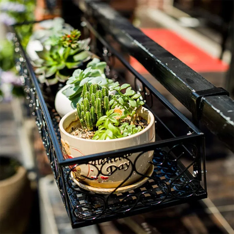 黑铁花盆立场为庭院栏杆