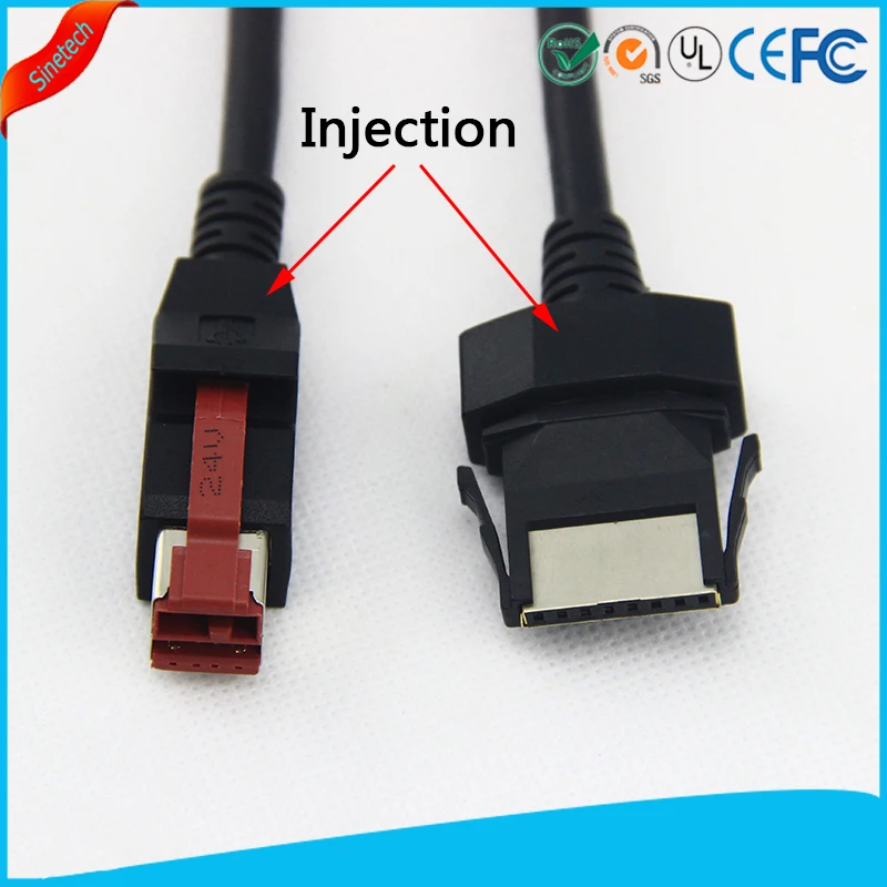 Custom 24v Powered Usb Connector To 1x8 Plug Barcode Scanner Cable Ibm