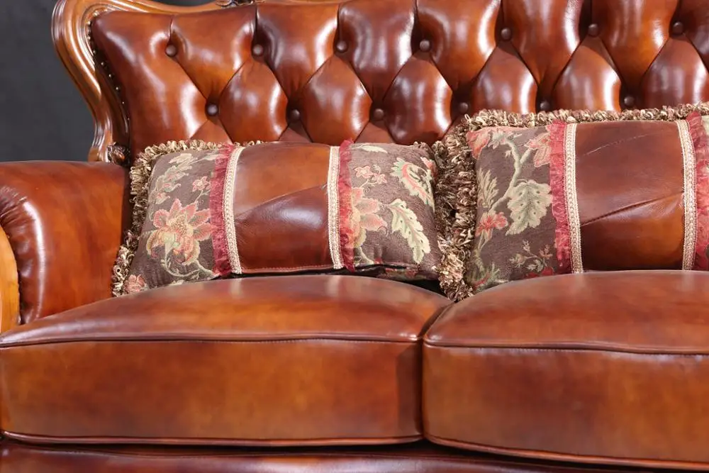 2250mm Beautiful Leather Chestnut Colour Buy Sofa From China Buy Buy Sofa From China,Rococo