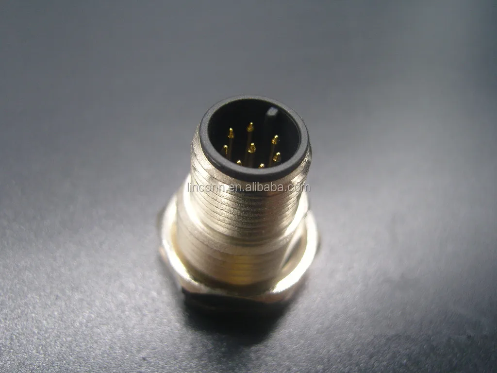 M12 Quick Release Wire Connectors M12 Male Fixed Socket Front Nut