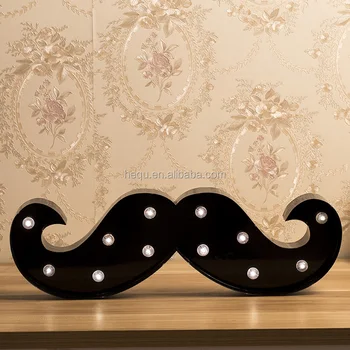Marquee Vintage Letter With Lighting Mustache Battery Led Marquee Vintage Letter With Lighting Mustache Battery Led