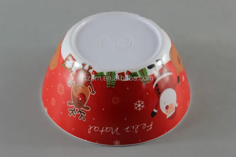 10" Christmas Melamine Xmas Salad Bowl FDA