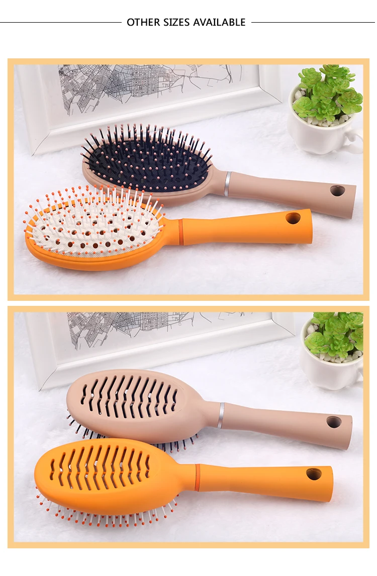 EUREKA 9681NHR Paddle Cushion Hair Brush for All Hair Types Ball-Tip Nylon Pins Anti-Slide Handle Hairbrush Vented design