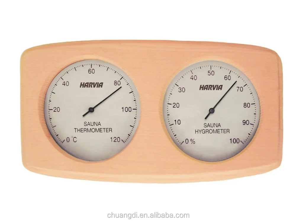 Harvia Sauna cabin wood Hydro/Thermometer, View sauna thermometer and