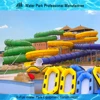 3lines Green Enclosed Open Combination Adult Fiberglass Body Slide for Hotel Pool