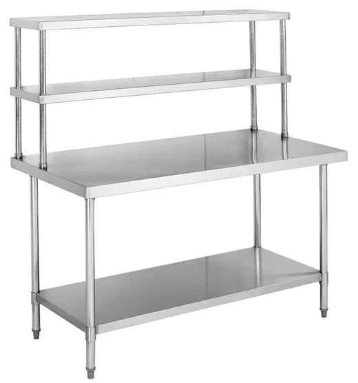 S010 Commercial Stainless Steel Work Bench With Double Overshelf - Buy ...