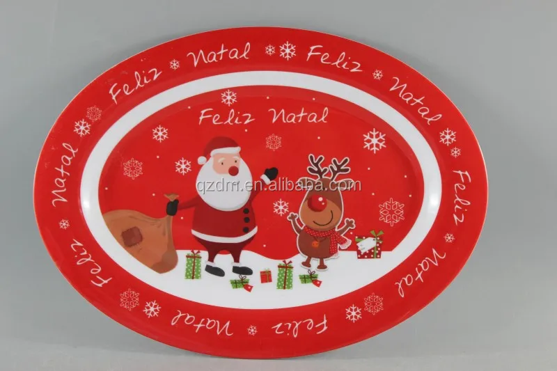 12inch Christmas Melamine Oval Plate,X'mas Dishes
