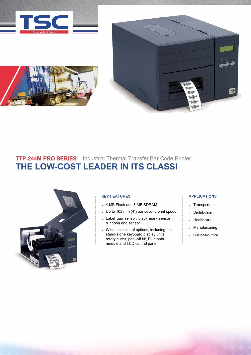TTP-244M PRO SERIES Industrial Thermal Transfer Bar Code Printer