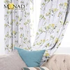Monad Modern printed water color teal double sided curtains fabrics blackout for fancy kitchen