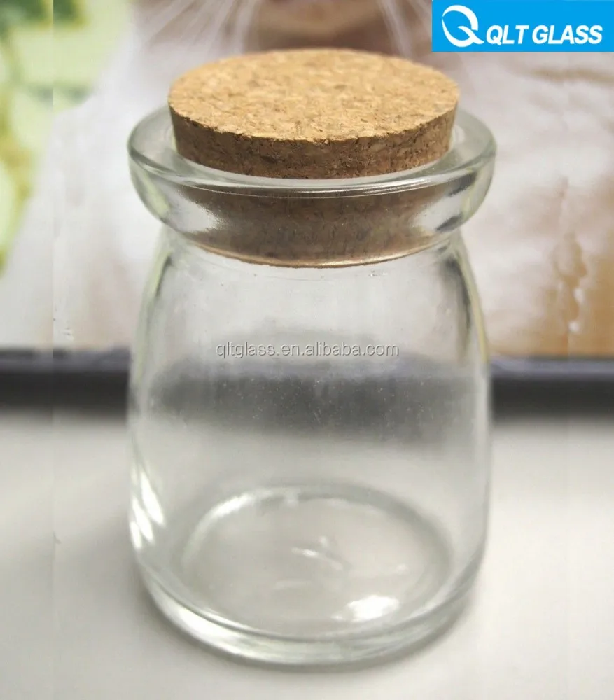 Clear Decorative Glass Candy Jars With Cork Pudding Jars Bottlle