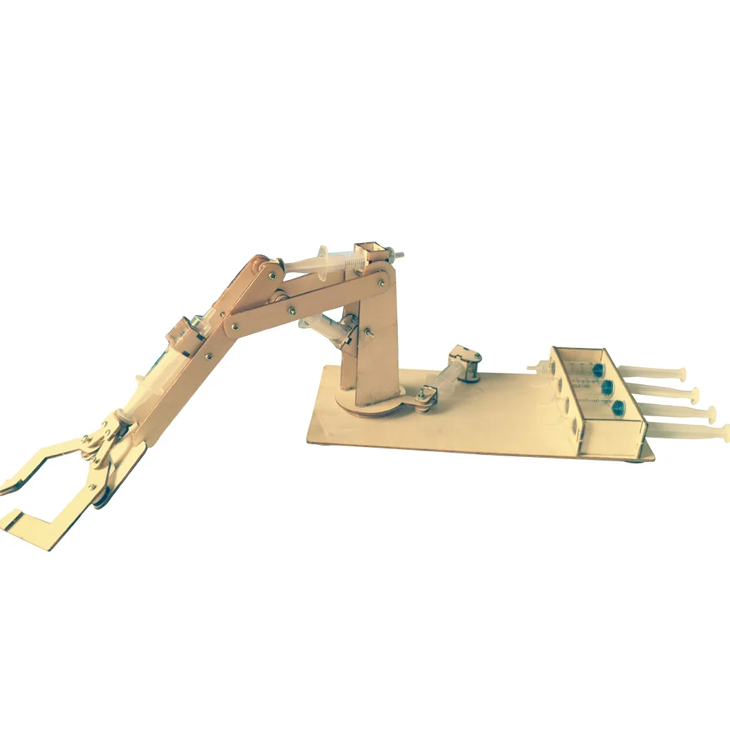 DIY Wooden Educational Toy For Child Hydraulic Mechanical Arm