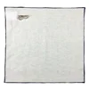 Custom Embroidered Hand Rolled 100% Cotton White Pocket Squares For Men