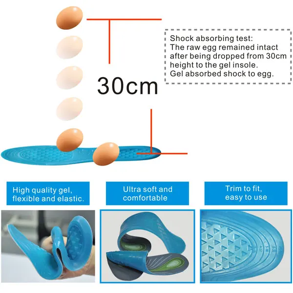 การดูแลเท้าพื้นรองเท้าสนับสนุนโค้งtpeเจลpaddingสำหรับแบนแม่เหล็กinsolesเจลของเหลว