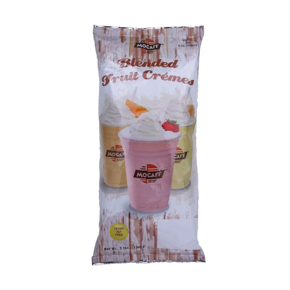MOCAFE Blended Fruit Cremes Strawberry, 3-Pound Bag Instant Smoothie Mix, Coffee House Style Blended Drink Used in Coffee Shops