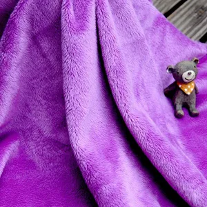 purple color super soft minky fleece fabric for baby products