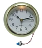 Cheap mini quartz clock inserts small golden metal inserts clocks with light