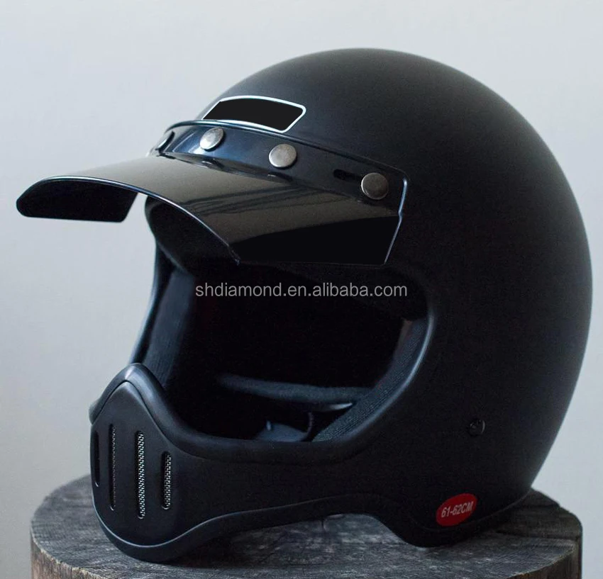 Verrassend Full Face Ece 22.05 Certified Helmet W Peak/dot Vintage Motorbike TW-86