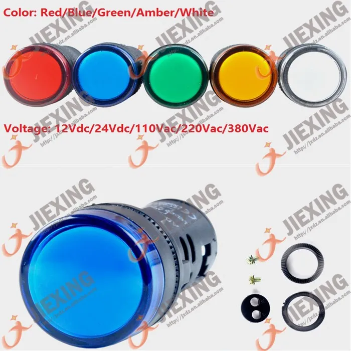 Indicator 22mm Blue 12v 12vdc Led Pilot Lamp - Buy White Indicator ...