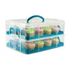Snap N Stack Cupcake Storage Carrier 2 Tier Cupcake Holder Cake Carrier Container